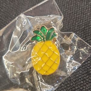Pineapple Brooch with Green and Yellow Enamel
